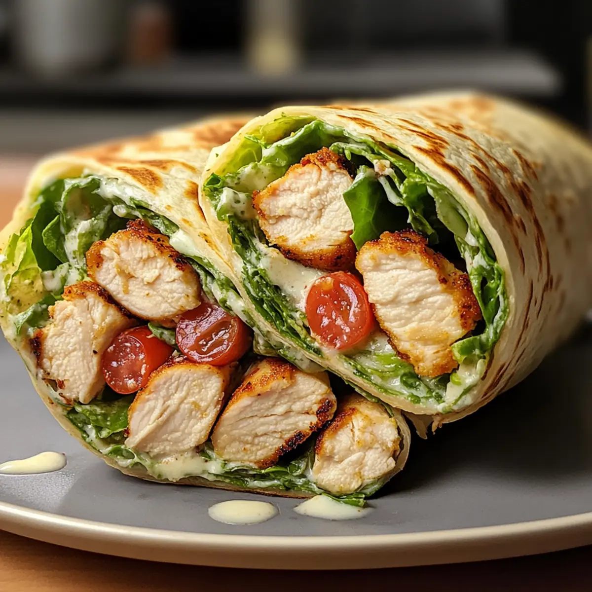 Hausgemachte Hähnchen-Caesar-Wraps für jeden Tag