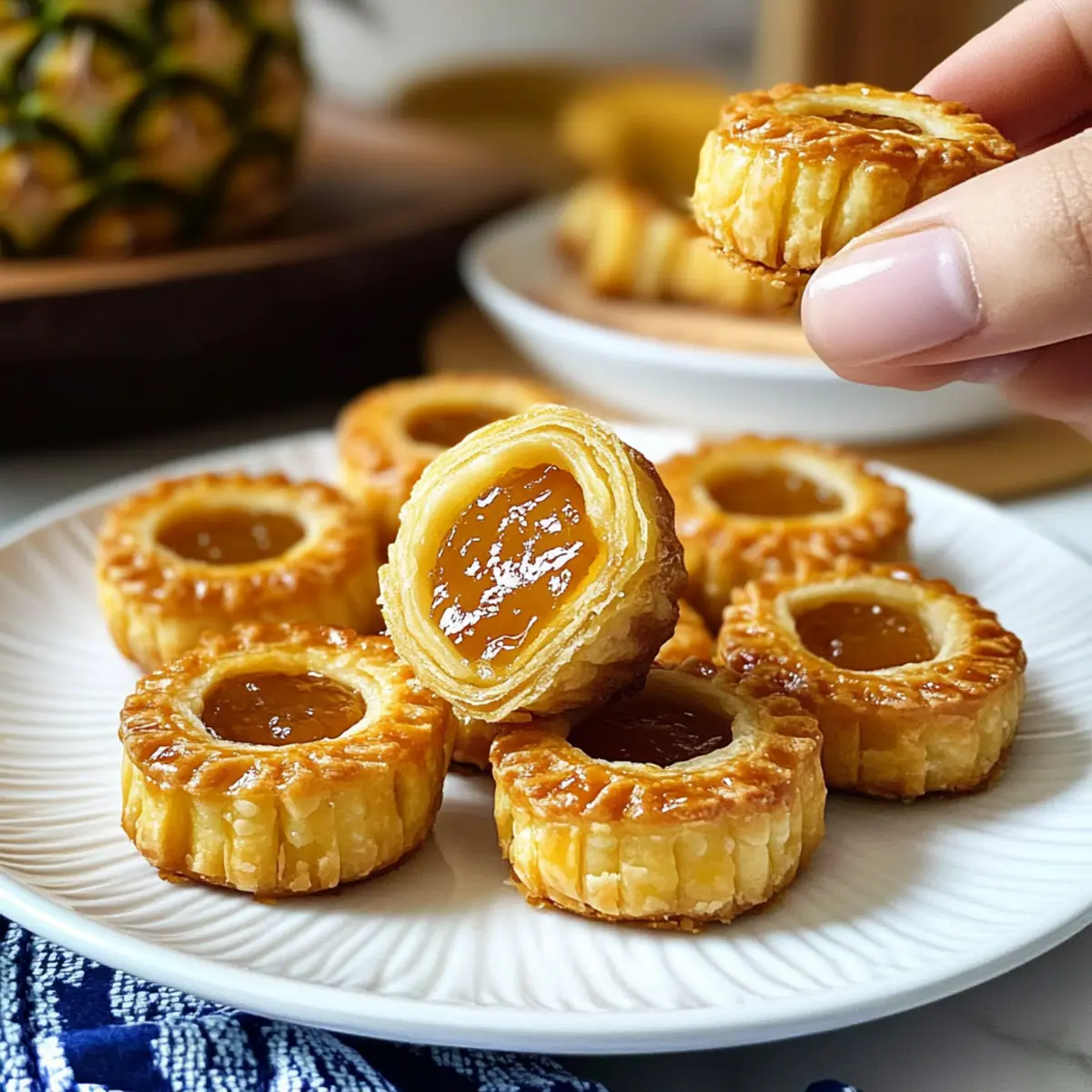 Gerollte Ananasplätzchen für festliche Anlässe