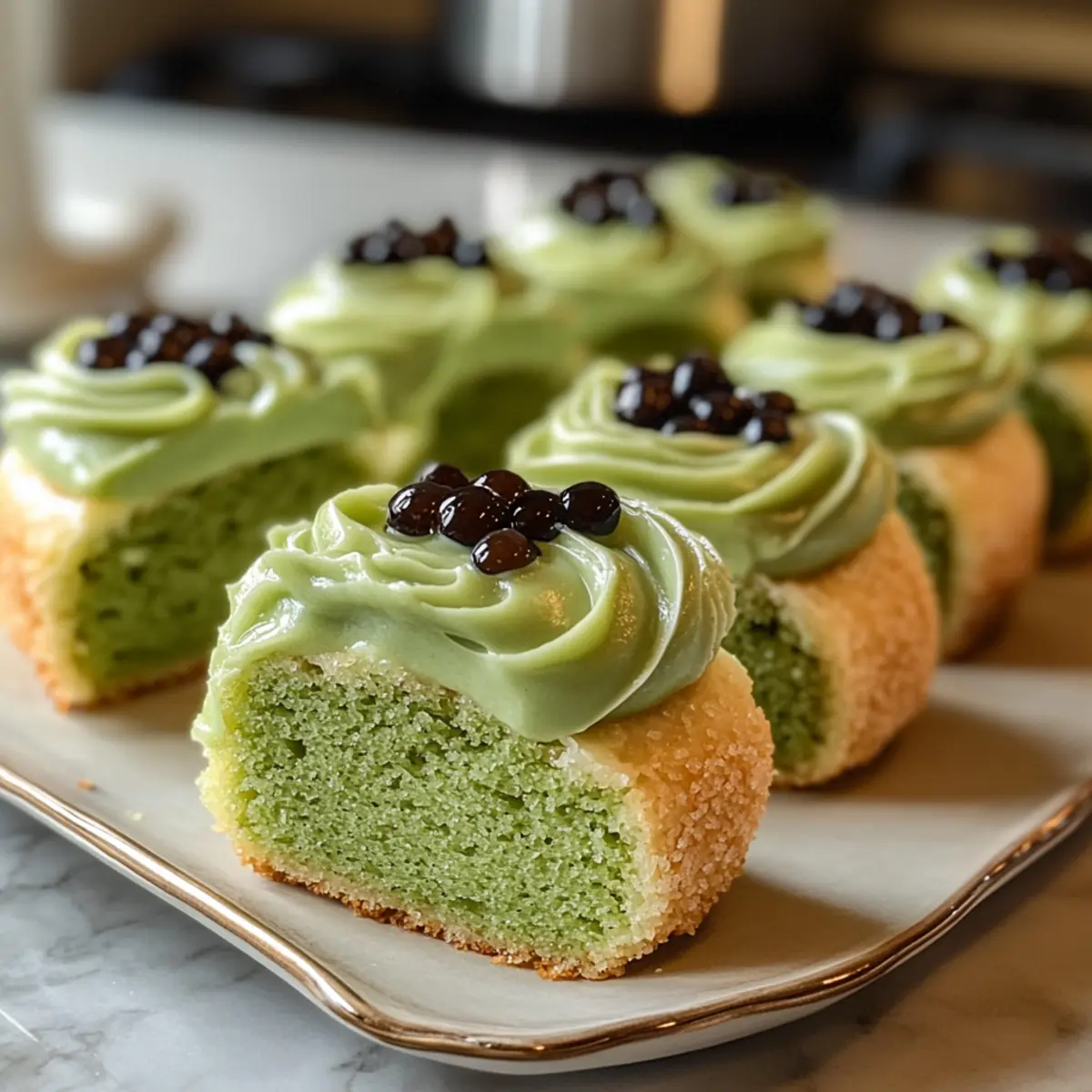 Weiche & Klebrige Braune Zucker Boba Matcha Rollen