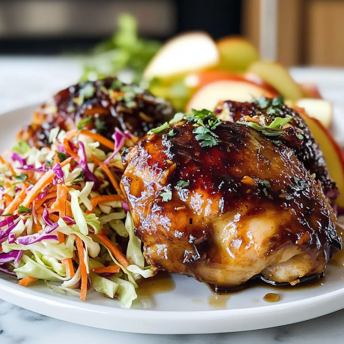 Klebriges Apfelwein-Hühnchen mit Herbstsalat Rezept