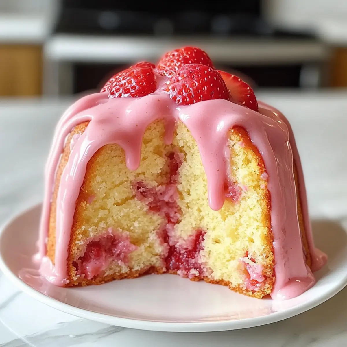 Erdbeermilchshake-Pfundkuchen Rezept für den Sommer