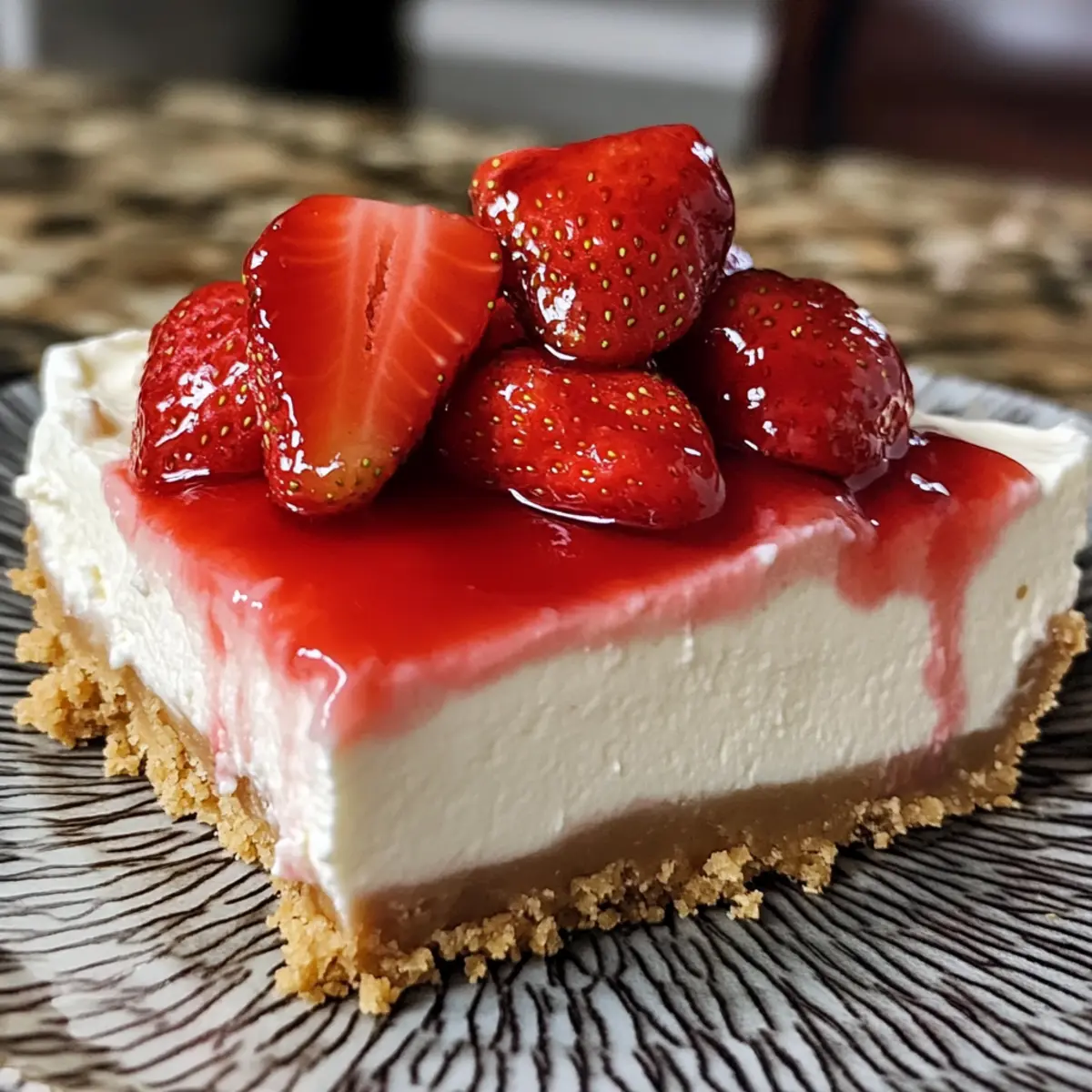 Erdbeergeschichteter Käsekuchen für ein süßes Vergnügen