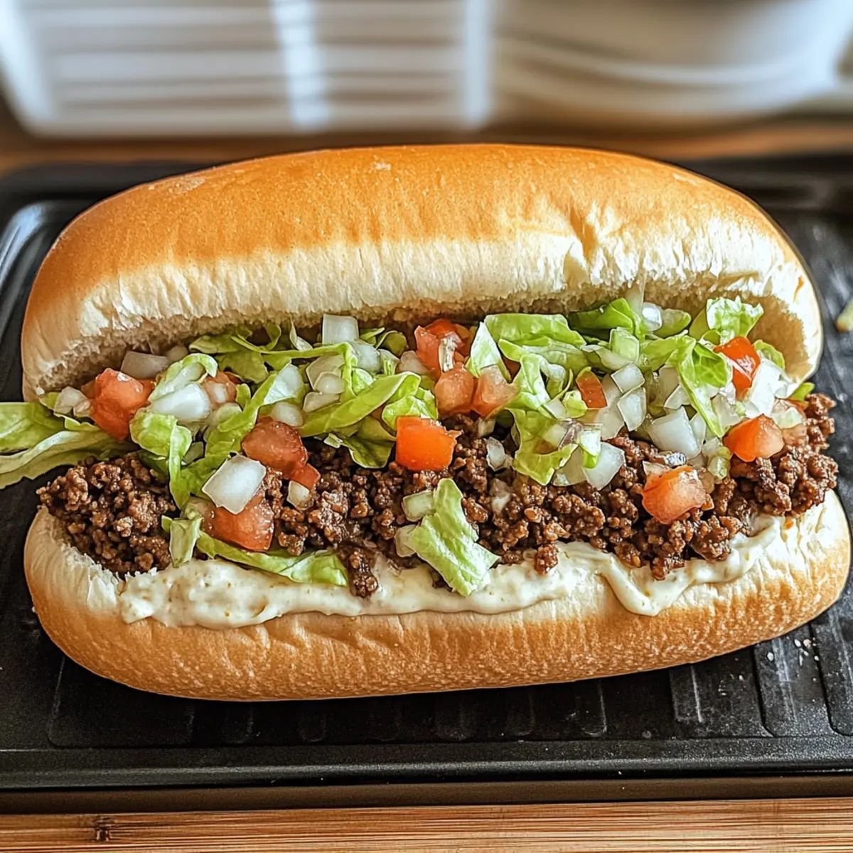 Ultimatives mexikanisches gehacktes Käse-Sandwich