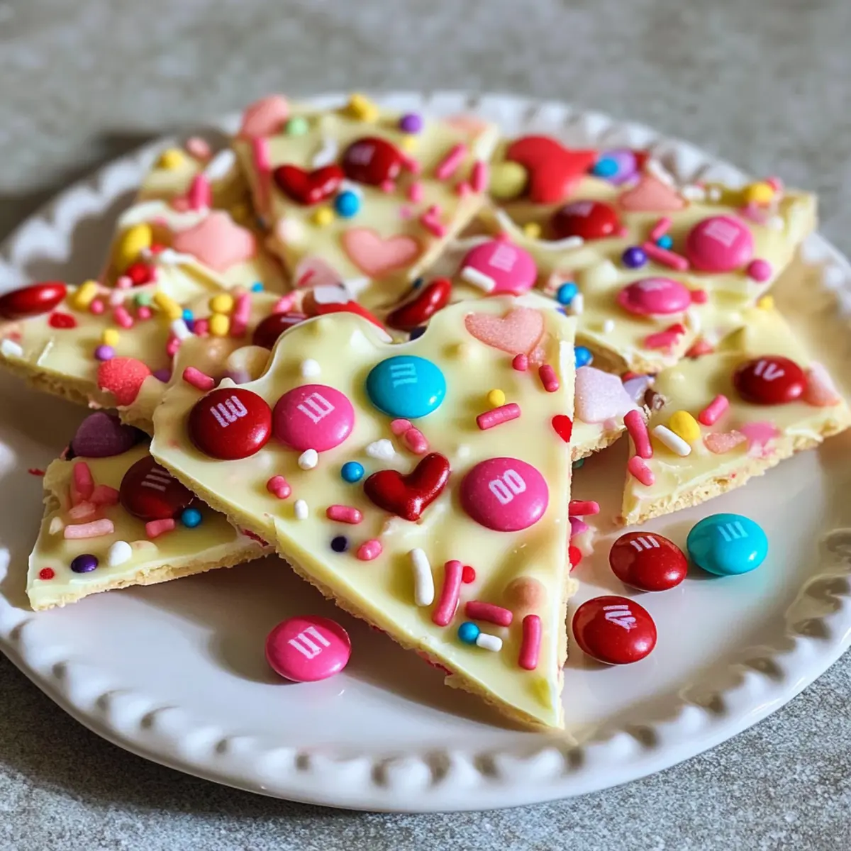 Valentinstag Weiße Schokolade Rinde ganz einfach
