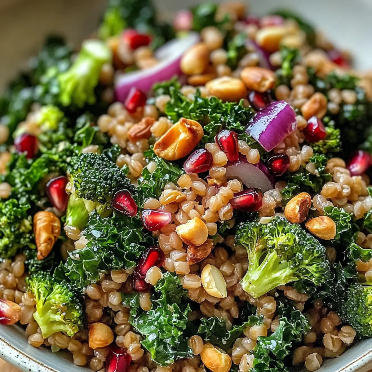 Lebendiger Winter-Farro- und Grünkohlsalat für jeden Tag