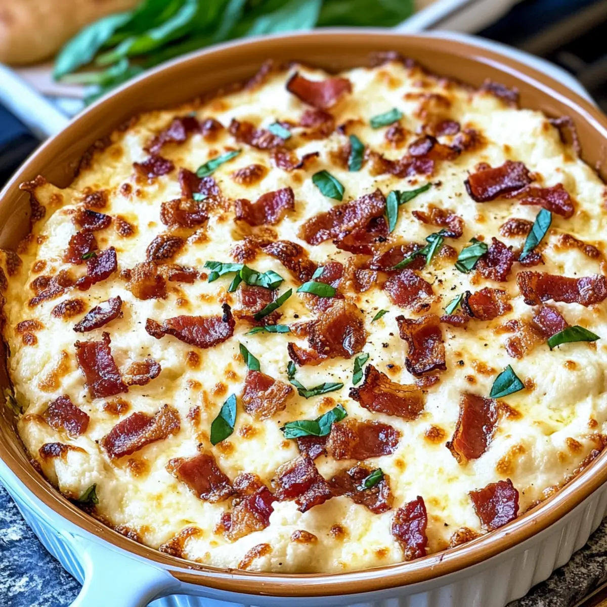 Bacon Weißer Pizza Dip für die perfekte Party