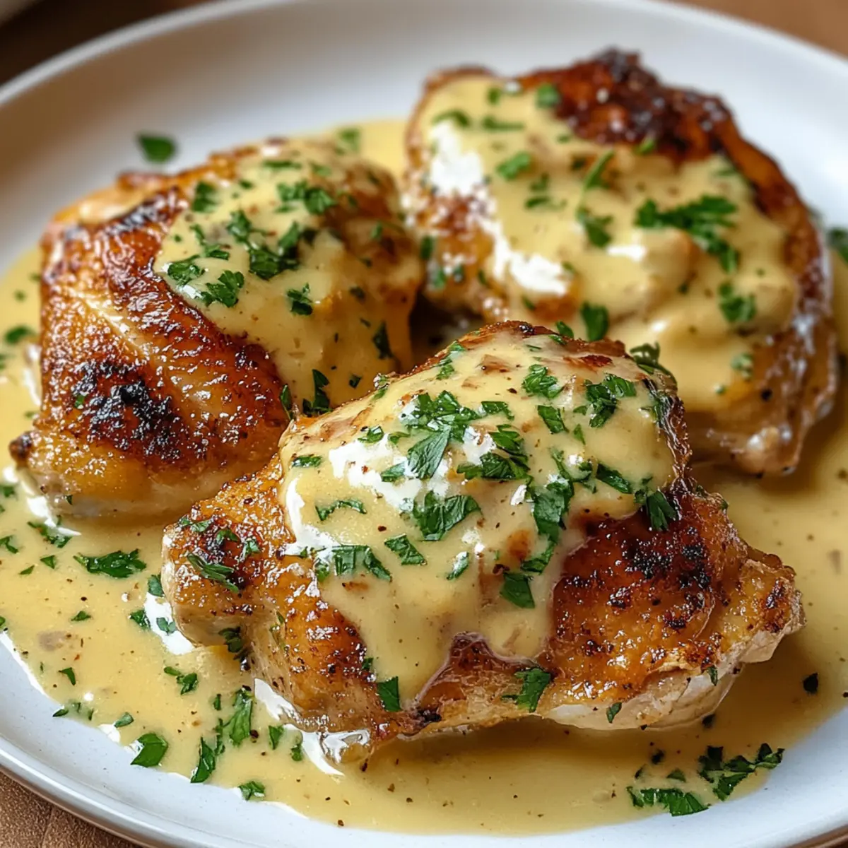 Bobby Flay Hähnchenschenkel mit cremiger Knoblauchsauce