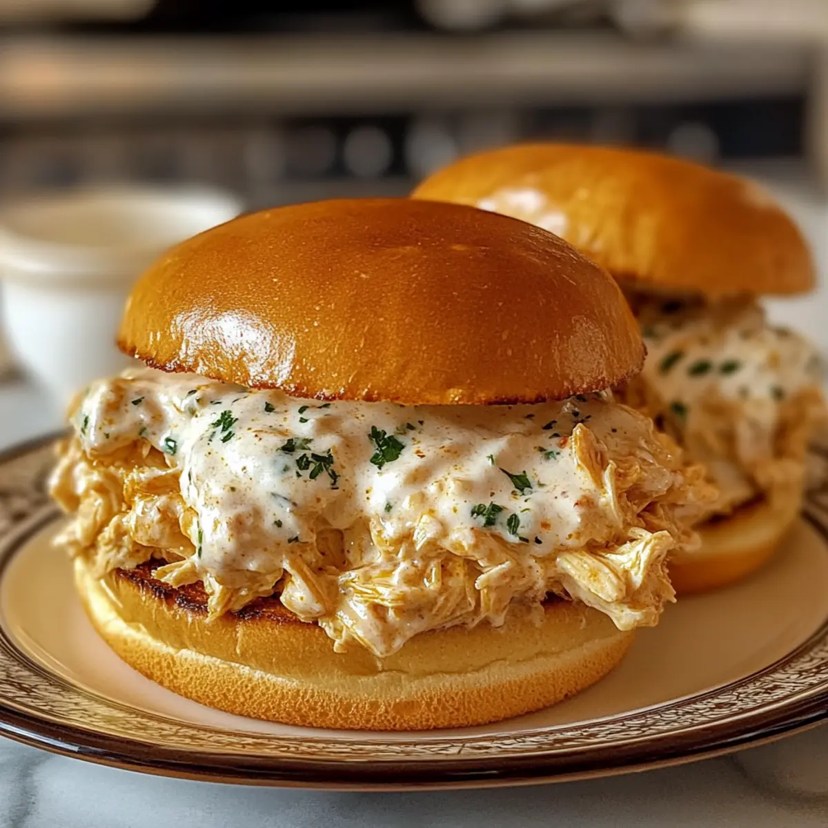 Hähnchen Alfredo Sloppy Joes – Cremig und Lecker