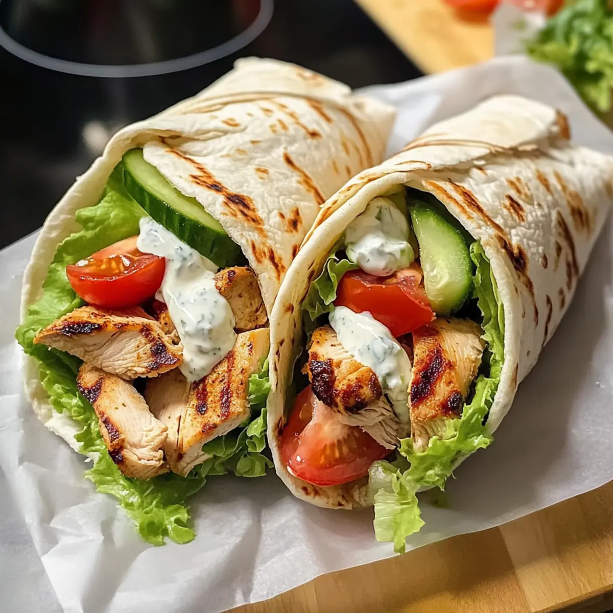 Hähnchen-Shawarma-Wraps mit Joghurtsoße Rezept