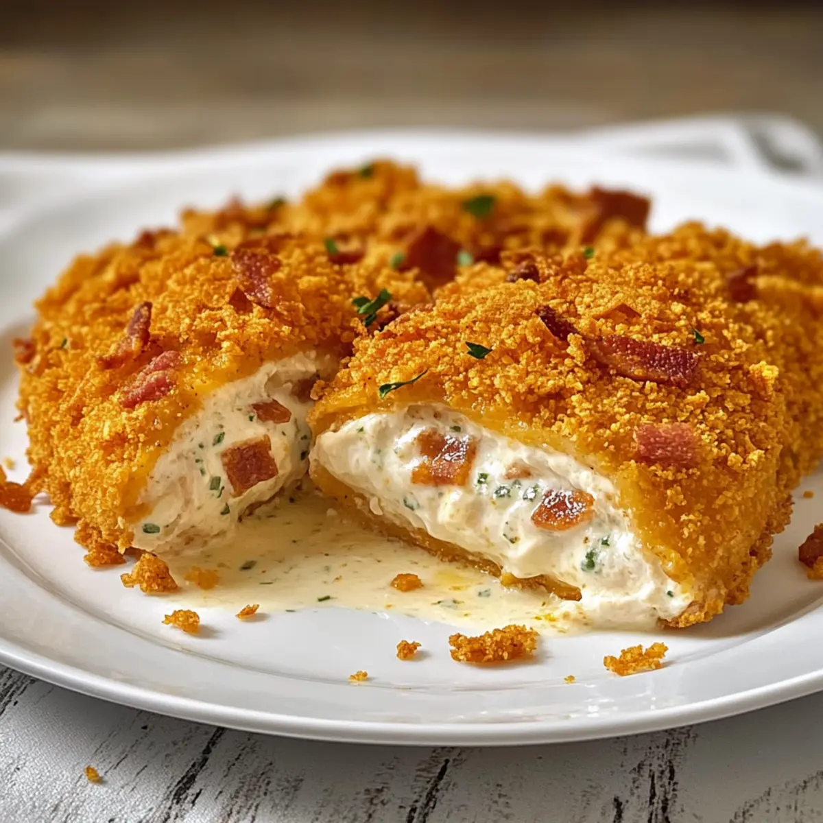 Frischkäse und Speck gefülltes Doritos Hühnchen Rezept