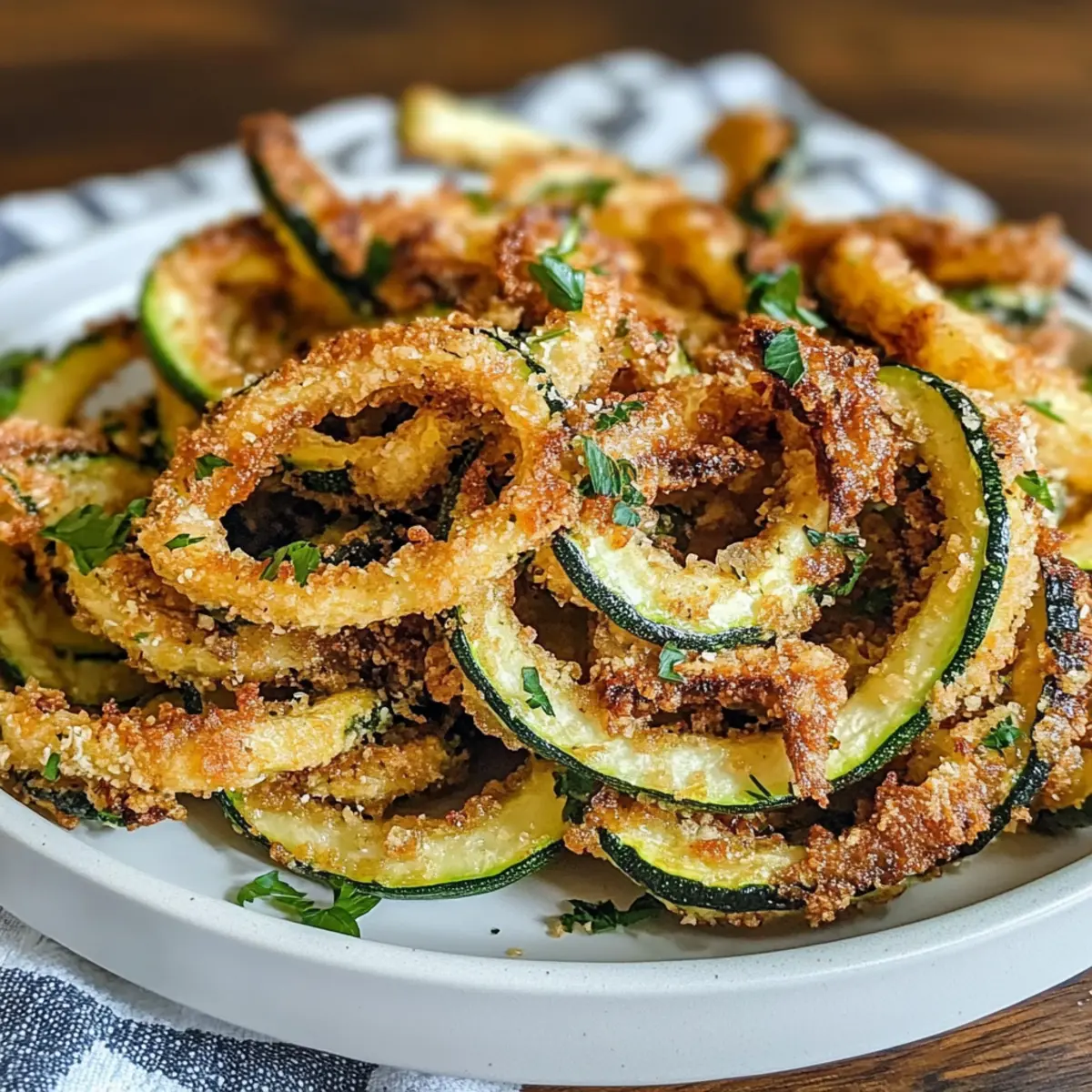 Knusprige Heißluftfritteuse Curly Zucchini Pommes Rezept