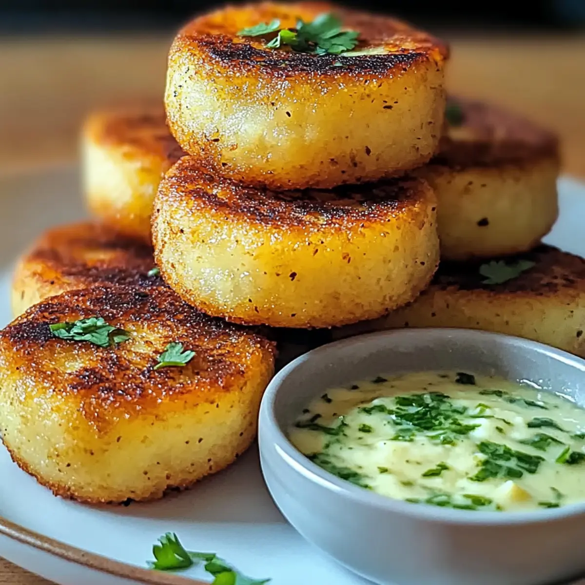 Knusprige Karibische Yucca-Küchlein mit Mojo-Sauce