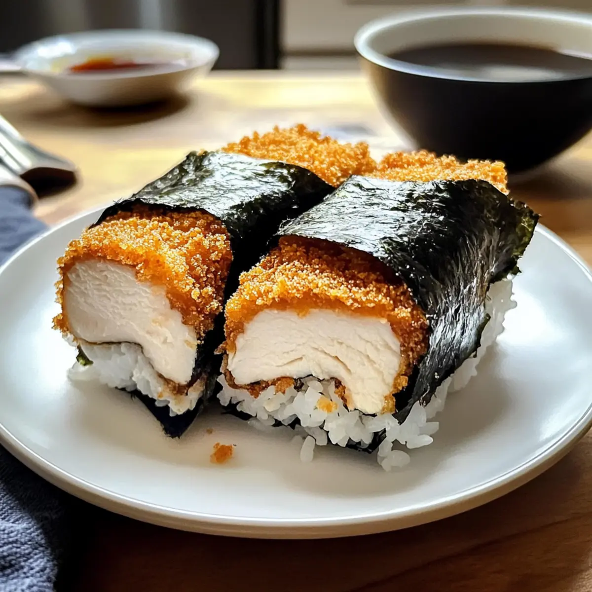 Knuspriges Hühnchen Katsu Musubi für jedes Festessen