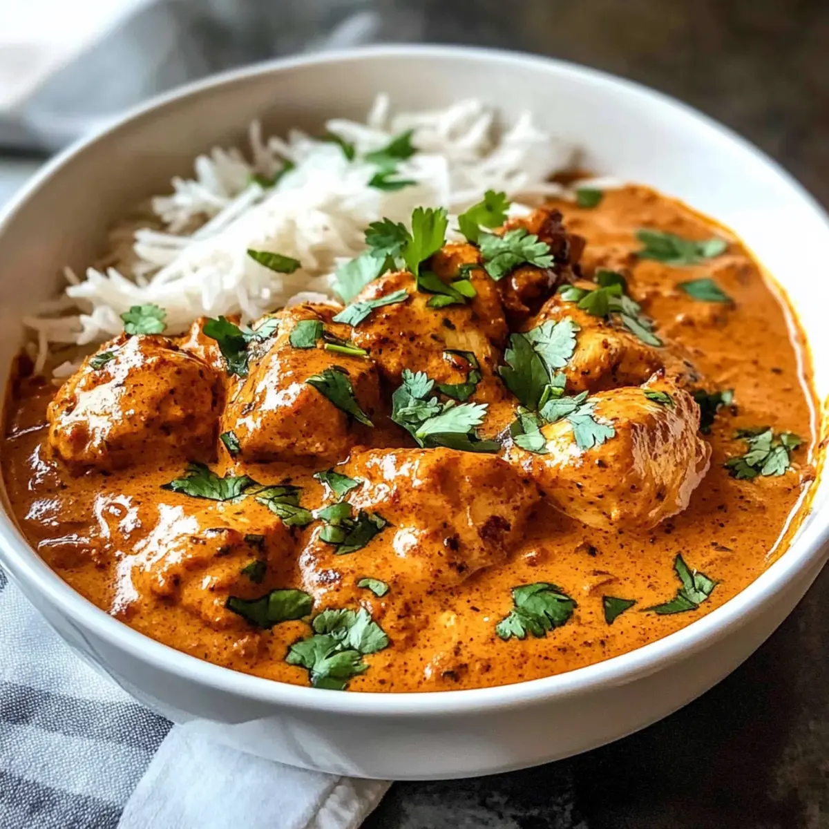 Crockpot Cremige Kokosnuss Hühnchen Tikka Masala