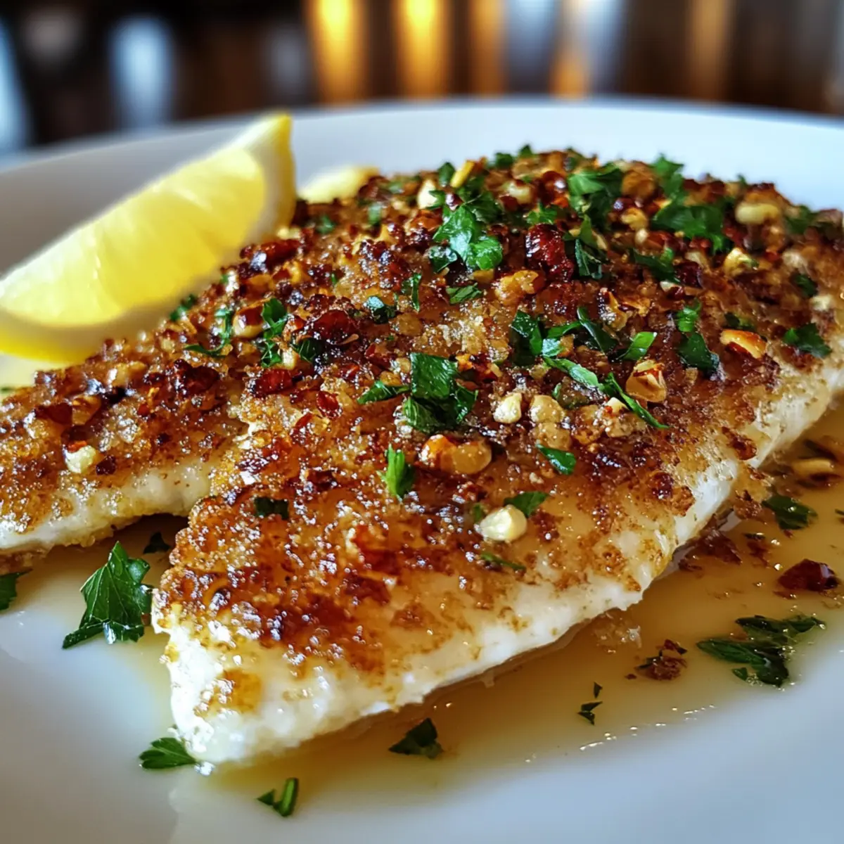 Leckeres Pekannusskruste-Tilapia für gesundes Abendessen