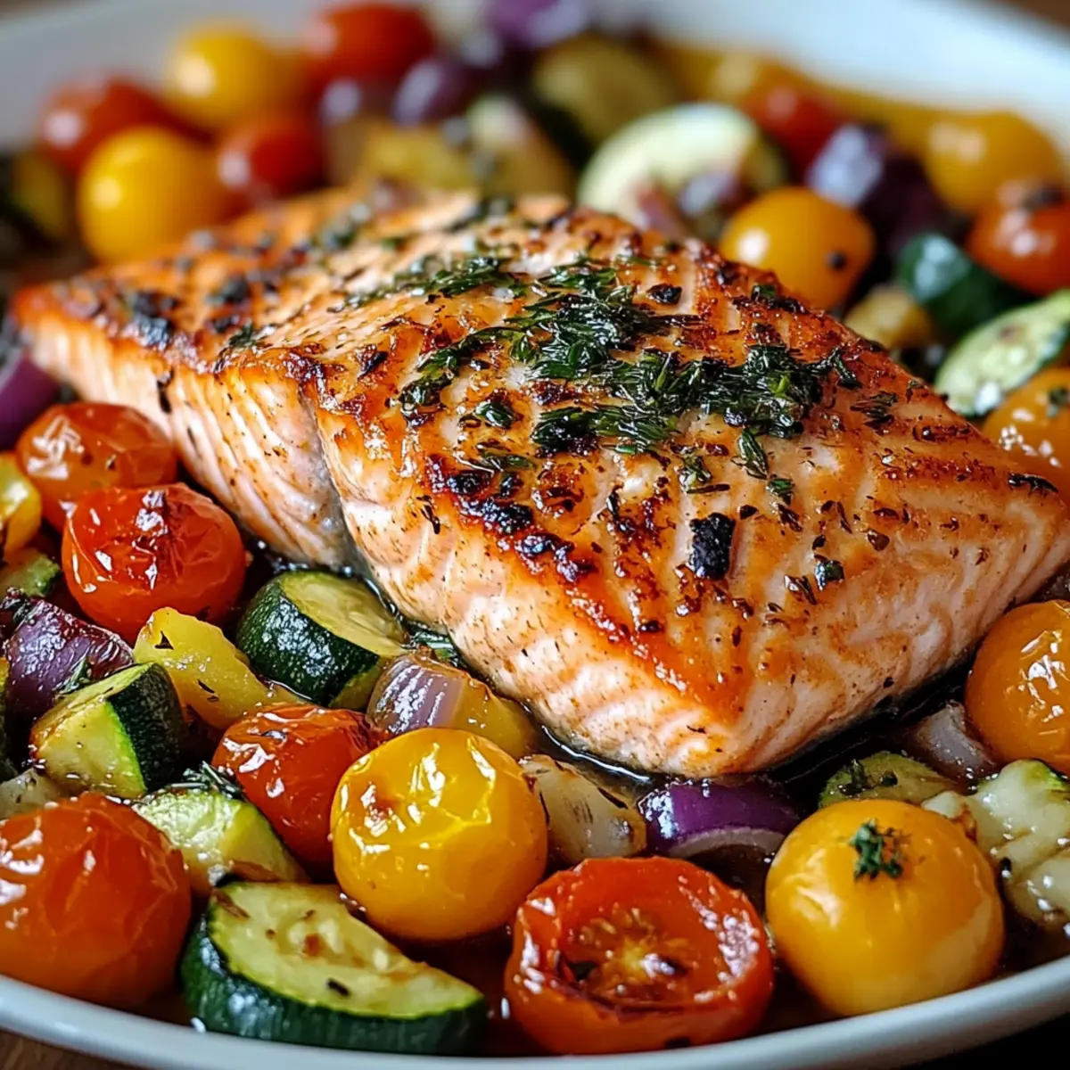 Leckeres Rezept: Einfacher Lachs mit Gemüse