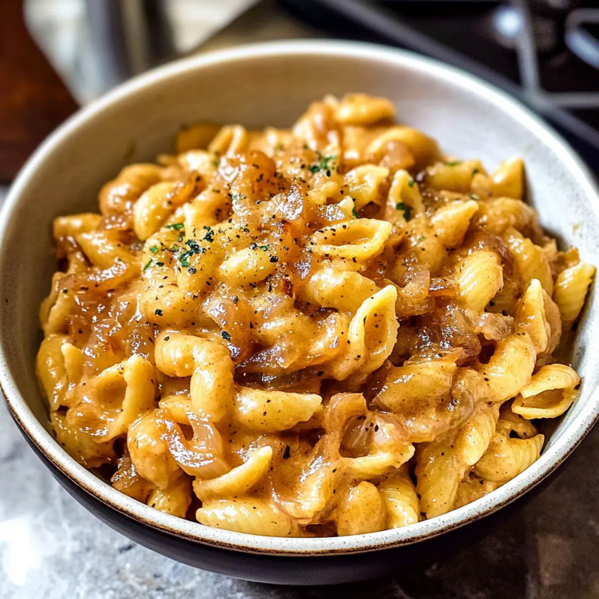 Französische Zwiebel-Pasta: Komfort aus einem Topf