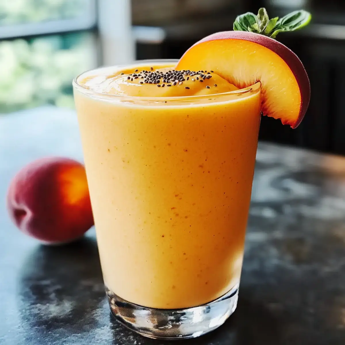 Gefrorener Pfirsich-Smoothie für heiße Tage