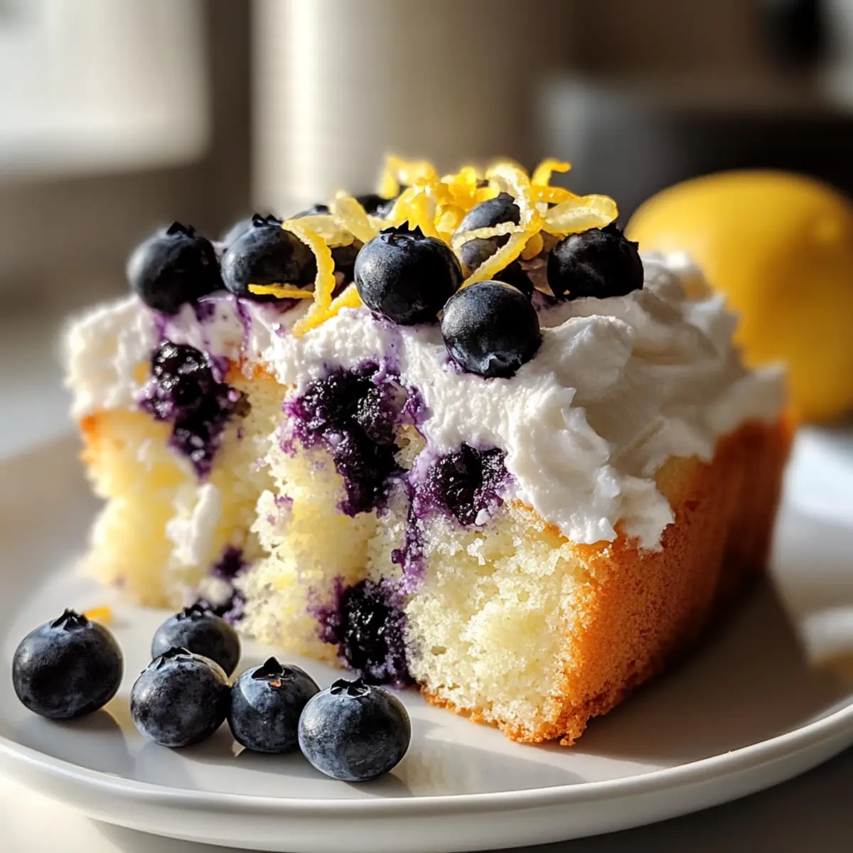 Himmlisch feuchter Blaubeer-Zitronen-Engelskuchen Rezept