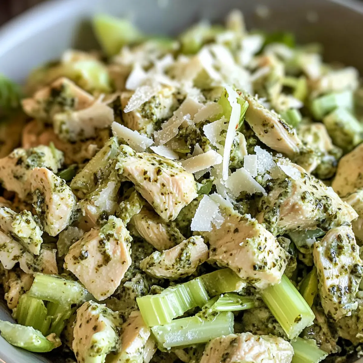 Pesto Hähnchensalat Rezept für schnelle Küche