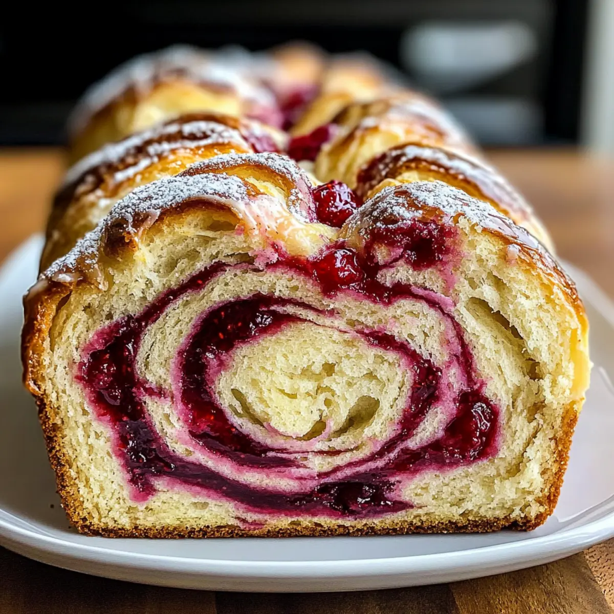 Himbeerwirbel-Brioche-Laib für fröhliche Feiern