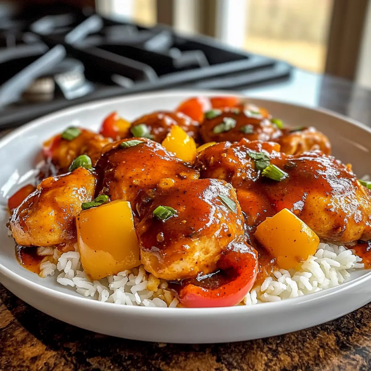 Scharf Süßes Hühnchen Diablo perfekt für einfache Abende