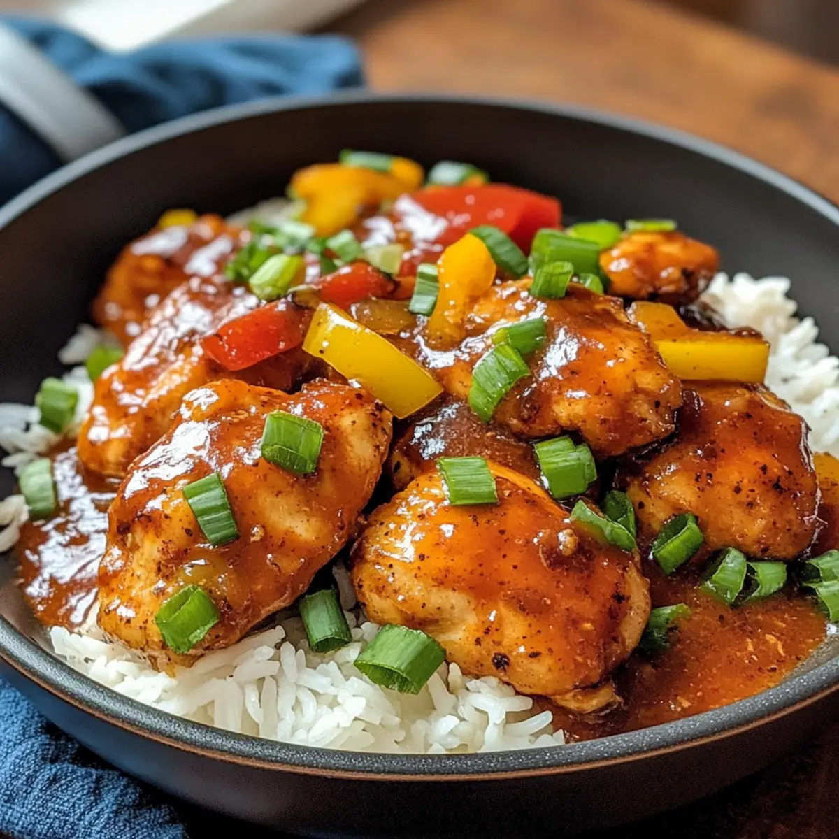 Scharfes süßes Hähnchen Diablo für einen schnellen Genuss