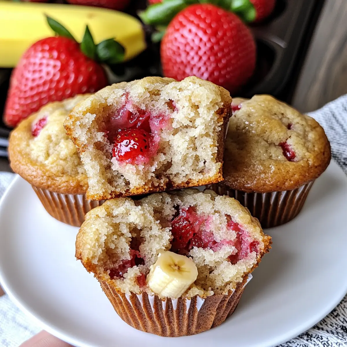 Erdbeer-Banane-Muffins für dein perfektes Frühstück