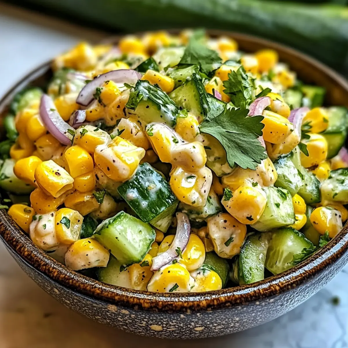 Straßencorn Cremige Gurkensalat für den Sommer