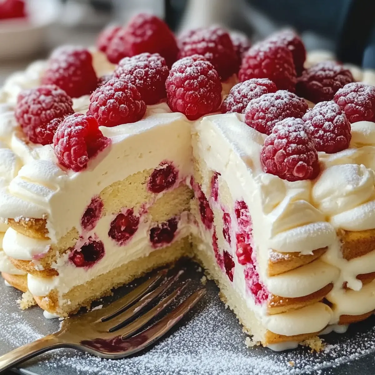 Weiße Schokoladenmousse-Charles mit Himbeeren geniessen