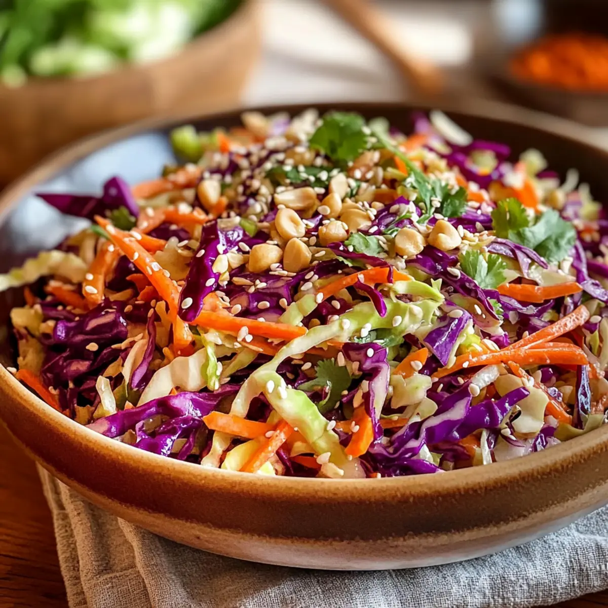 Asiatischer Krautsalat mit Sesamdressing schnell gemacht