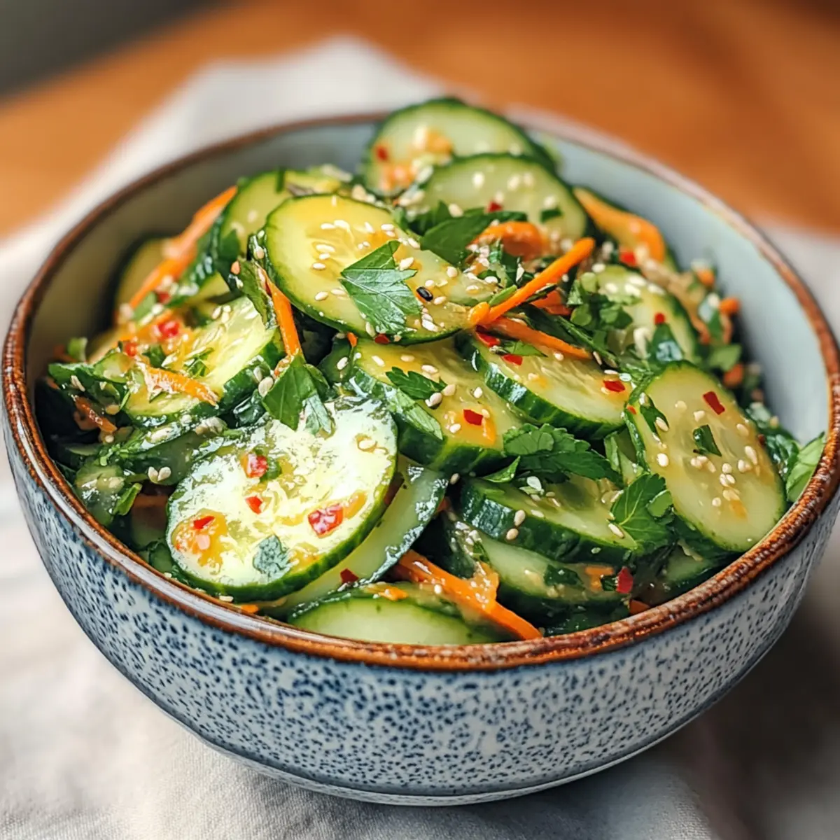 Asiatischer Gurkensalat für den Sommer leicht gemacht