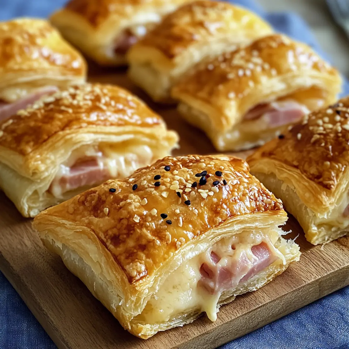 Blätterteig gefüllt mit Schinken und Käse Rezept