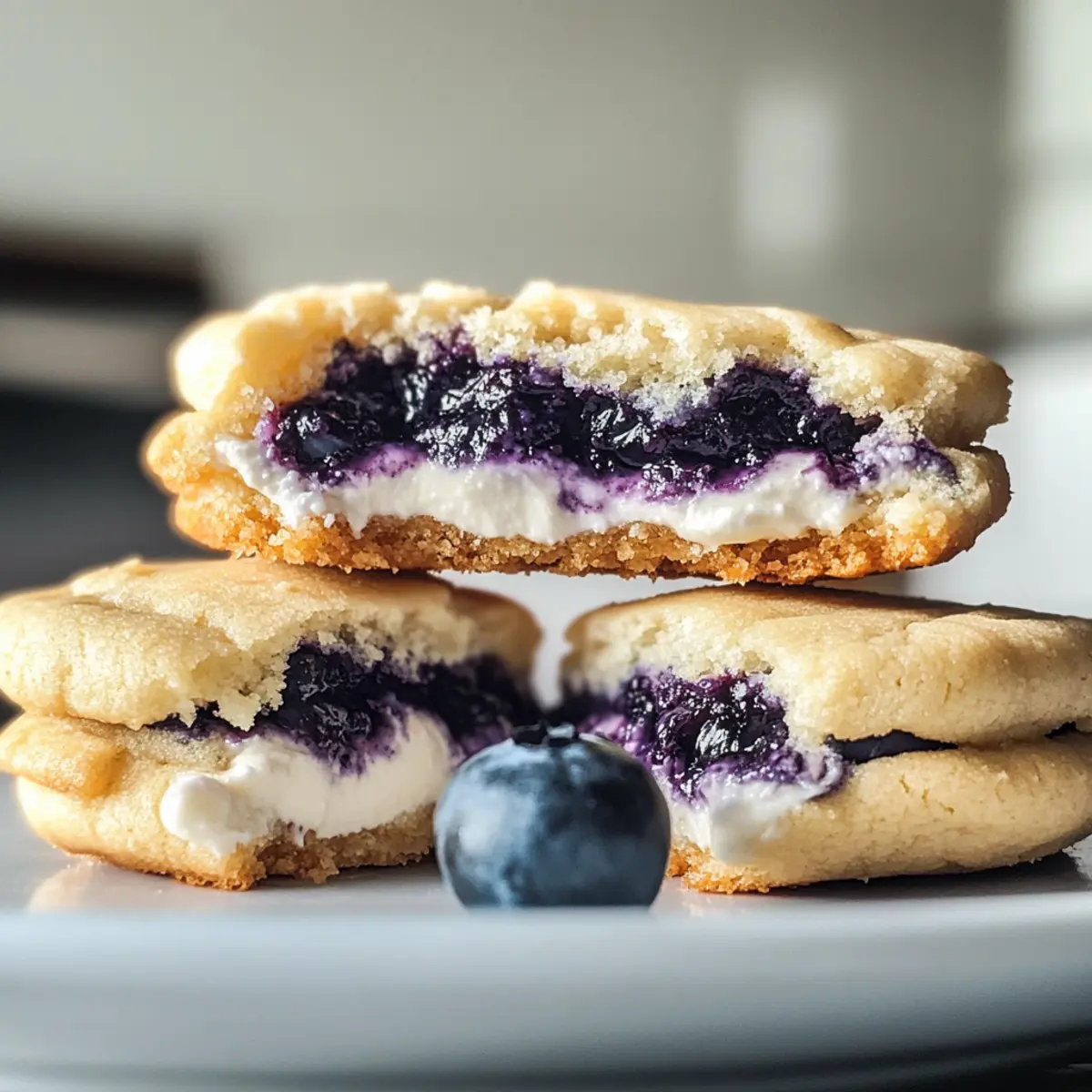 Blaubeer-Käsekuchen-Kekse selbst gemacht