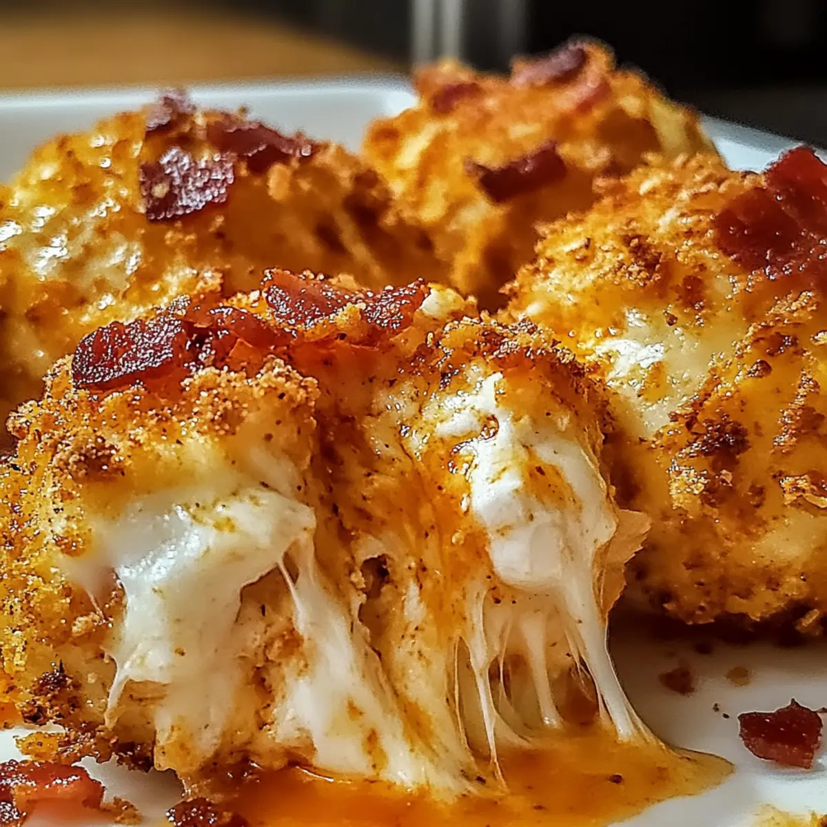 Buffalo-Hühnchen-Bacon-Mozzarella-Bomben für Puristen