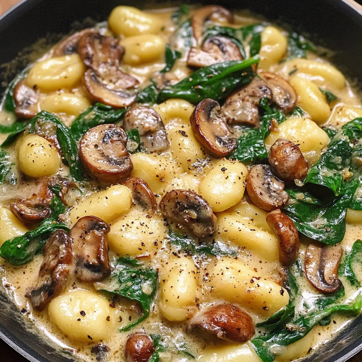 Cremige Spinat- und Pilzgnocchi – Schnell und lecker