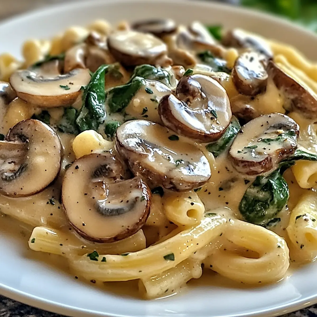 Cremige toskanische Pilz-Pasta-Pfanne für Eilige