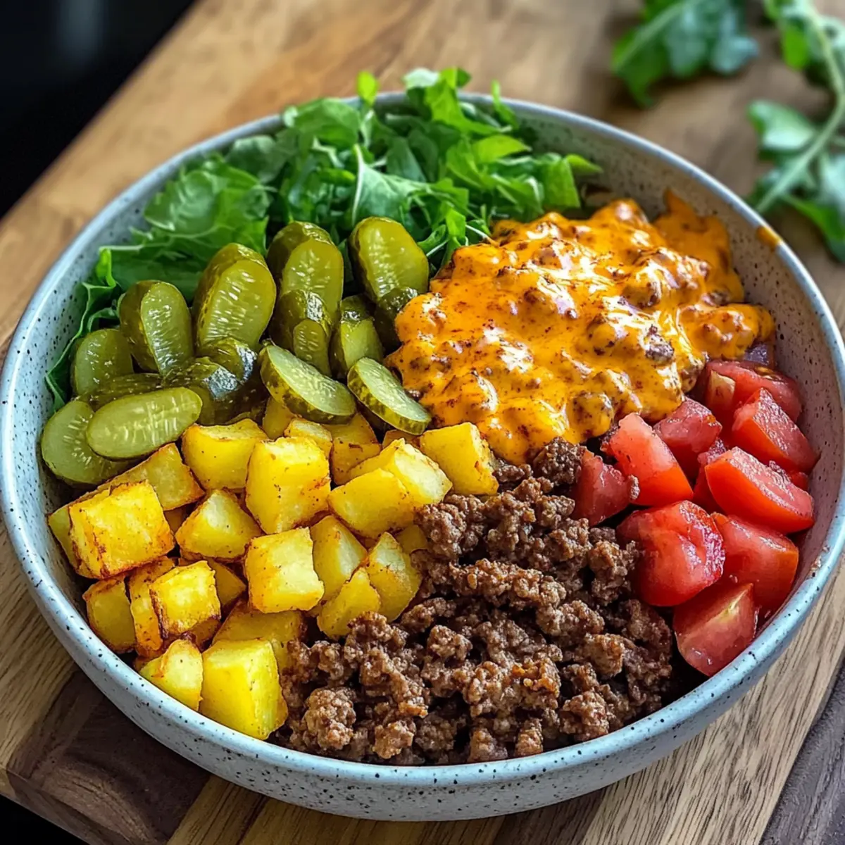 Gesunde Burger Schüssel für schnelle Küche