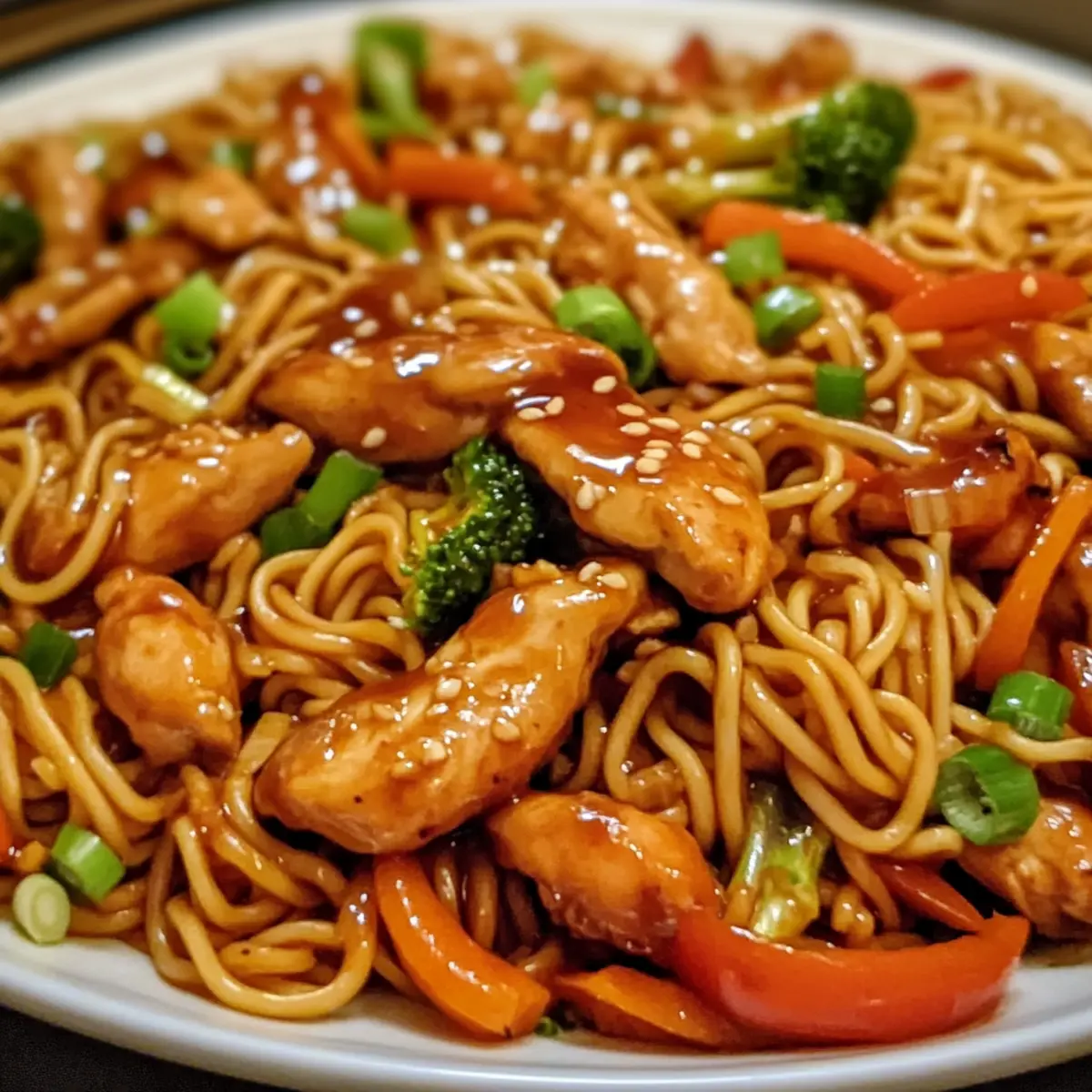 Hähnchen-Teriyaki-Nudeln für schnelles Abendessen