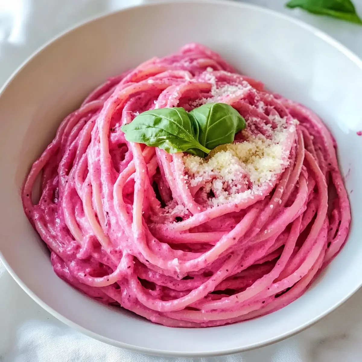 Gesunde vegane rosa Pasta in Minuten zubereiten