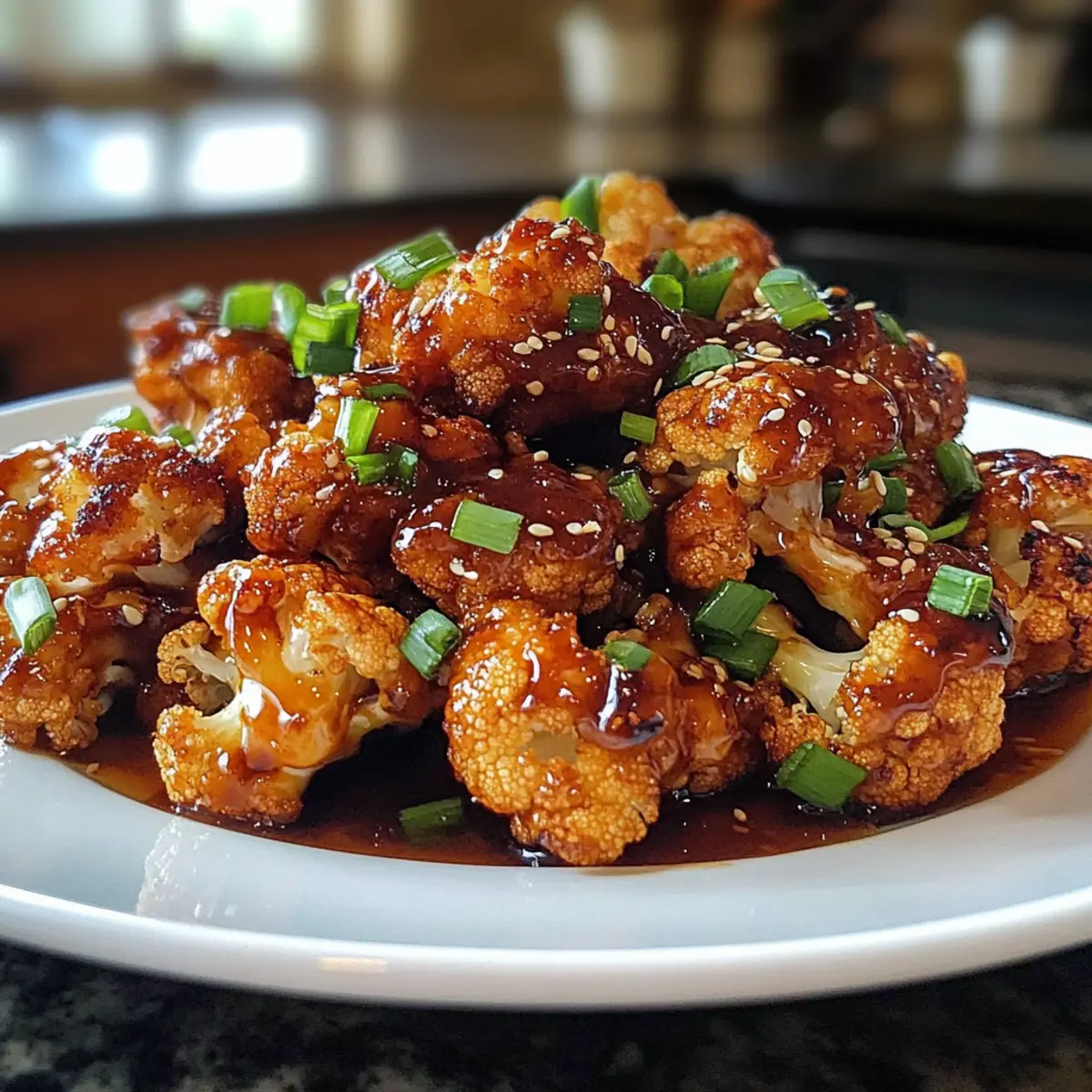 Sticky Cauliflower mit Honig und Knoblauch Genuss