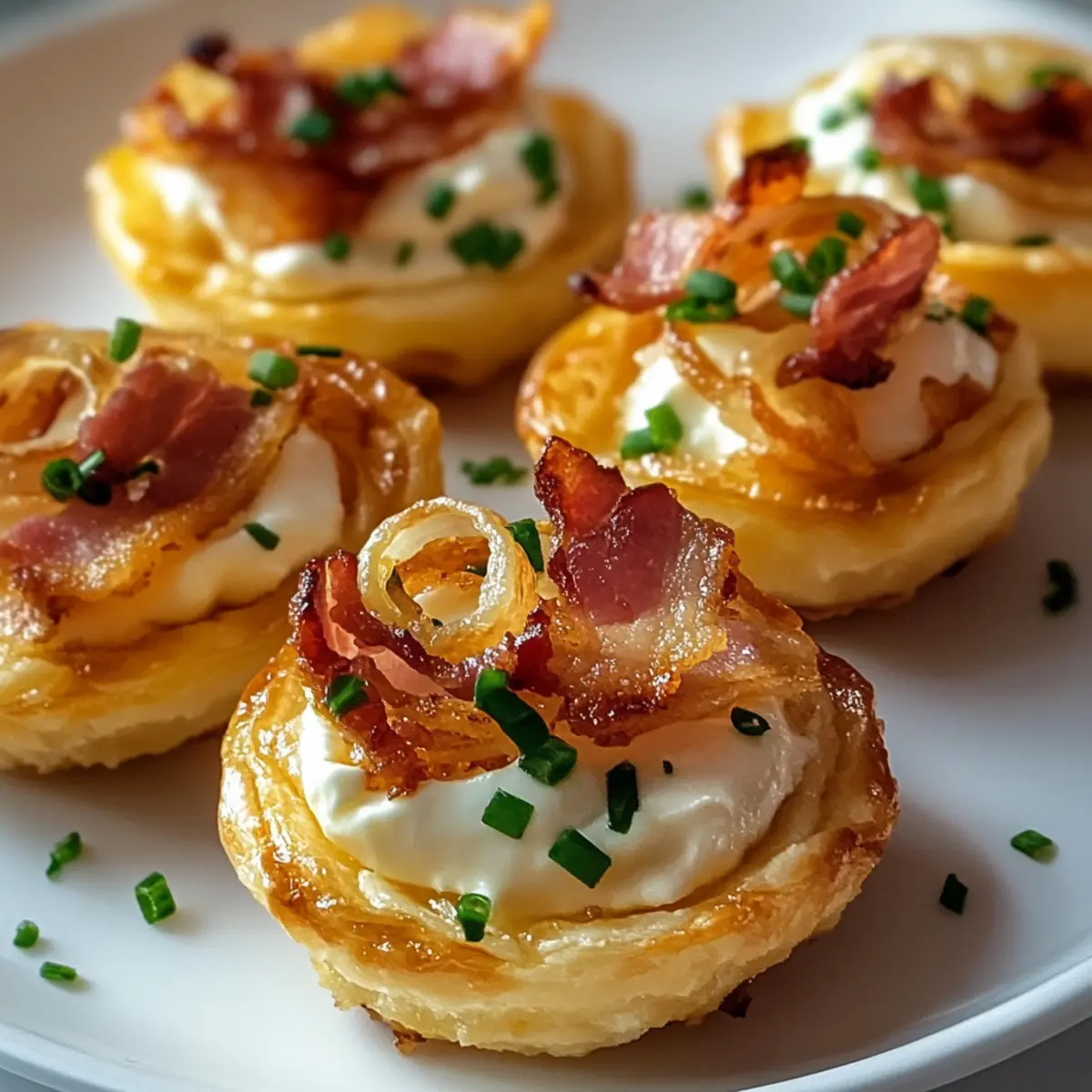 Knusprige Mini Tarte Flambée Häppchen für jede Party