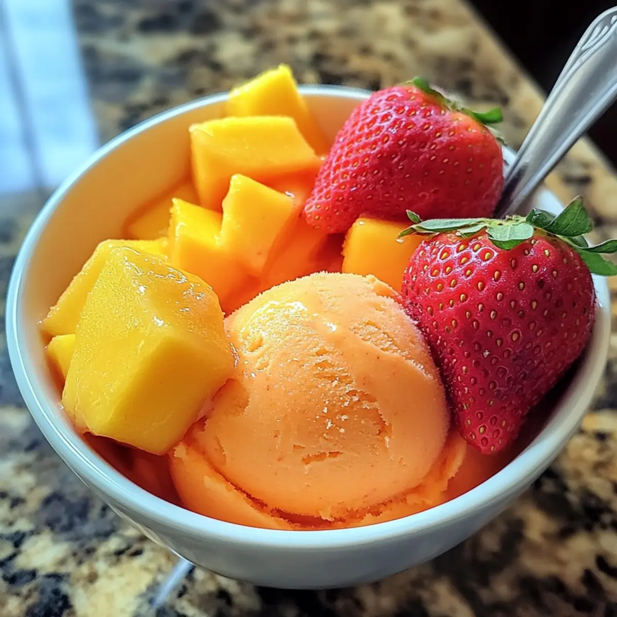 Mango Erdbeer Sorbet für heiße Sommertage