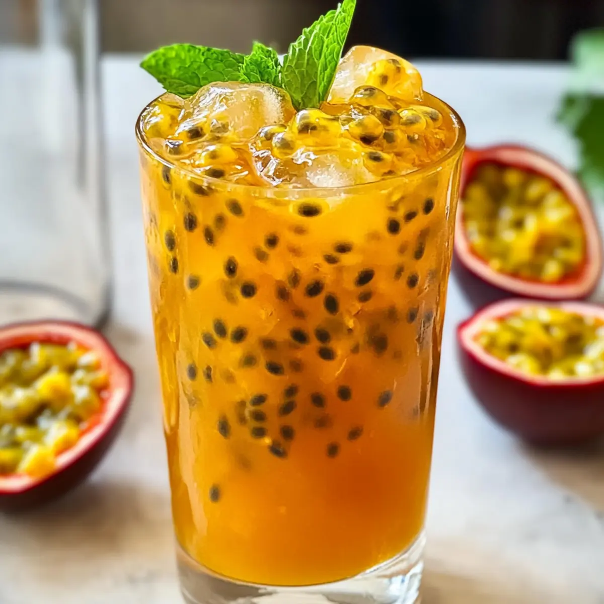 Erfrischender Maracuja Eistee für heiße Tage