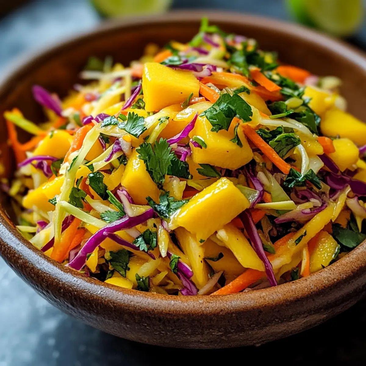 Schneller und einfacher Mango-Slaw für jeden Anlass