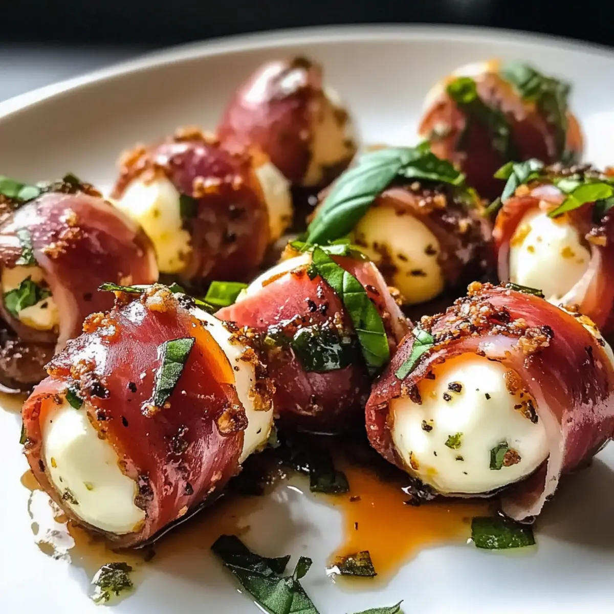 Rindfleisch-Prosciutto-Mozzarella-Häppchen genießen