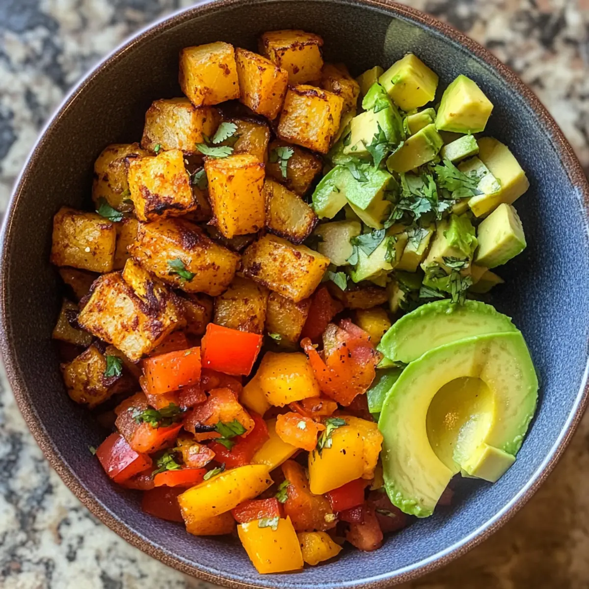 Schnelle Kartoffel Taco Schüssel Mahlzeit Vorbereitung