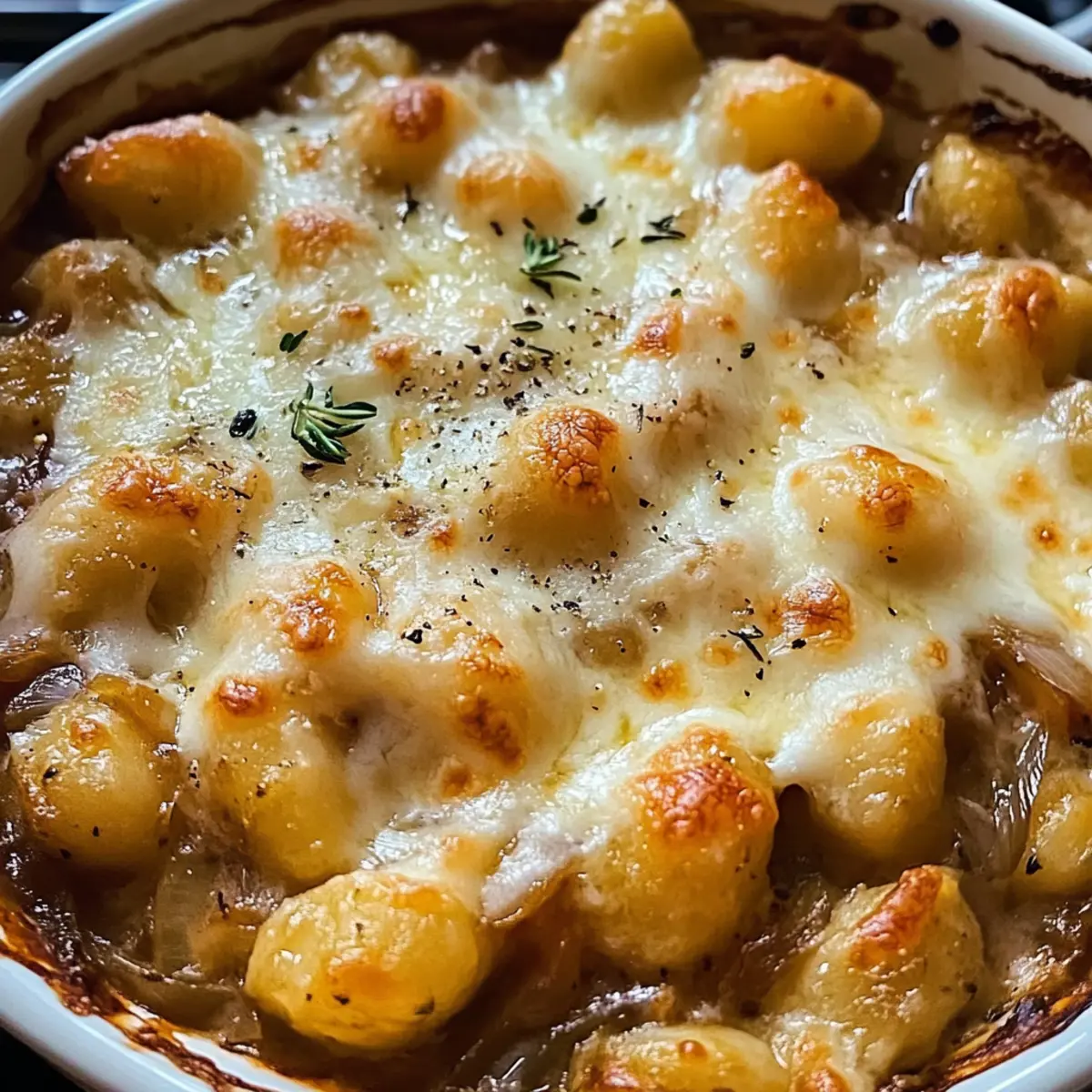 Einfach gebackene französische Zwiebelgnocchi Rezept