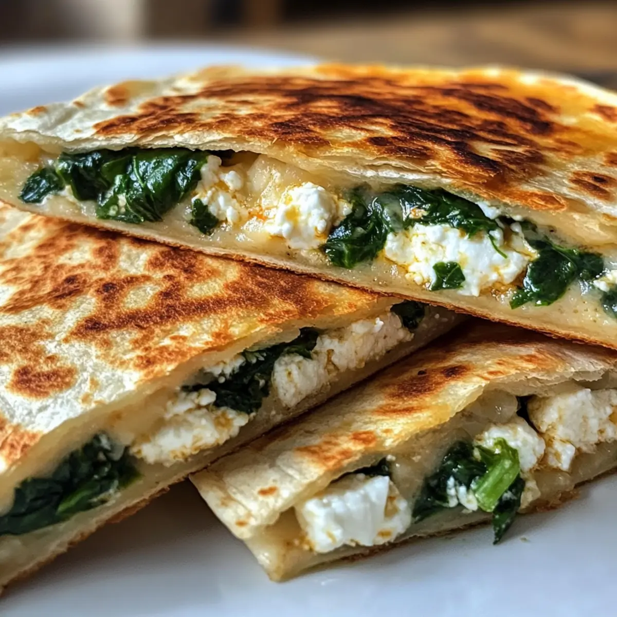 Spinat und Feta Quesadillas Rezept ganz einfach