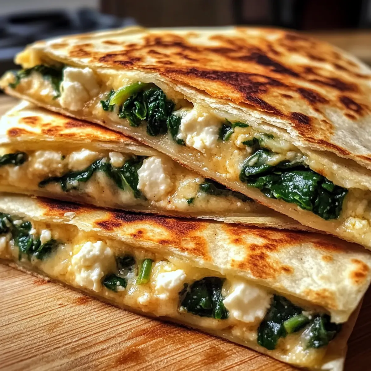 Spinat und Feta Quesadillas Rezept für jeden Tag